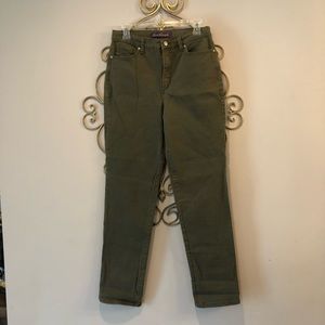 High waisted green pants